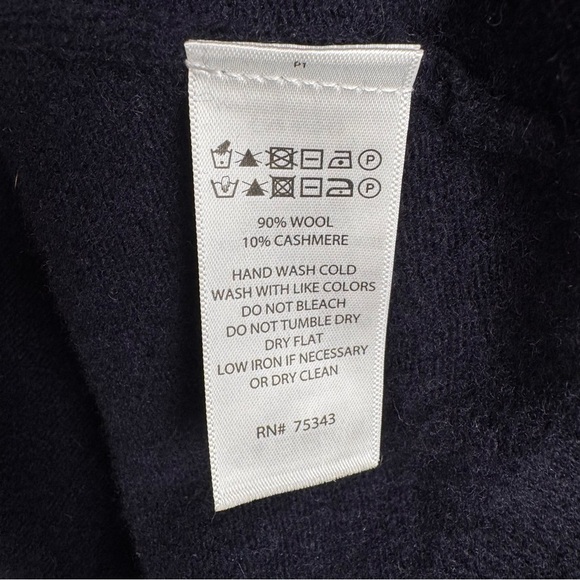 Lachlan British Inspired Men’s Lightweight Navy Wool Cashmere Cardigan Size M - Picture 8 of 8